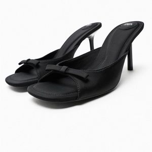 ZARA HEELED MULES WITH BOW